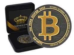 2022 - 1 oz Silver Bitcoin Niue Gold Black Empire Edition