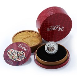 2013 - Year of the Snake - Coral Lunar 1/2 oz Proof Silver Coin 1$ Niue
