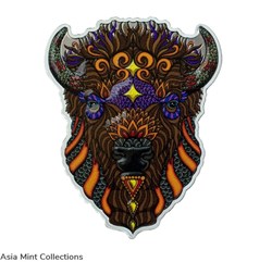 2021 Solomon Islands Phil Lewis Spirit Animals - Bison 1oz Silver Proof-Like Coin