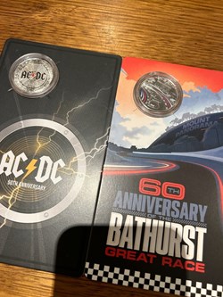 2023 50c - 60th Anniversary of Bathurst and AC/DC 50th Anniversary Coins - UNC