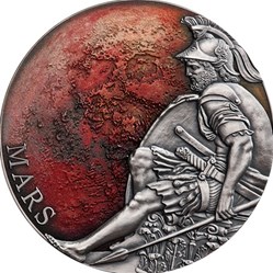 2020 - Mars Planets and Gods 3 oz Antique finish Silver Coin CFA Cameroon