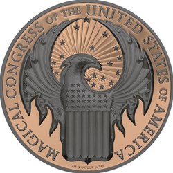 2017 - MAGICAL CONGRESS OF THE USA Fantastic Beasts Macusa 1 Oz Silver Coin 5$ Cook Islands