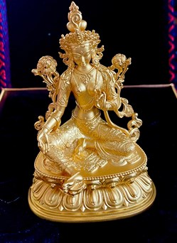 2023 Republic Cameroon 10000 Francs BUDDHA 3D Figurine 7.5oz (233gram) Silver Gilded Proof Coin