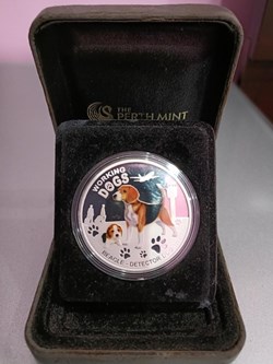2011 Working Dogs Coin Series - Beagle Detector Dog 1oz Silver Proof Coin