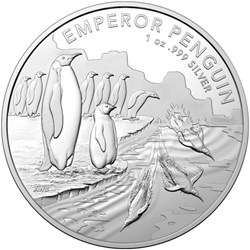 2023 - Antarctic Emperor Penguin (1st) 1 oz Silver Australia 1 oz 999 Silver ST/BU