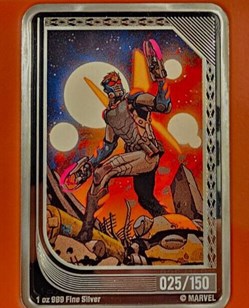 🔥2023 - NEW! Niue Marvel Mint Trading Star-Lord Quill 1 Oz .999 Silver 025/150🔥