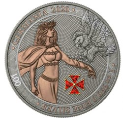 2020 Germania 5 Mark Red Crystal Cross 1 Oz .999 Silver Coin