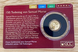 2022 - Gold Coin Card - Solomon Islands $10 Gold PP Samuel Morse