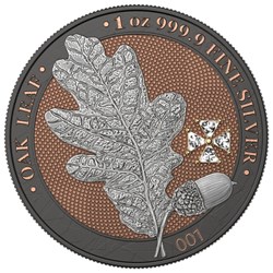 2019 - Germany 5 Mark - Oak Leaf - Crystal Cross - 1 Oz Silver Coin