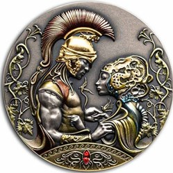 2022 - Medea and Jason’s Love Myths of Love 2 oz Antique finish Silver Coin