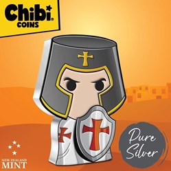 2022 Niue Warriors of History Knight Templar 1 oz. Silver Proof Chibi Coin