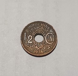 1936 - French Indochina Coin Half CENT Copper INDOCHINE FRANCAISE