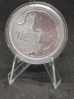 2022 - AUSTRALIA 1 $ YEAR OF THE TIGER 1 OZ. SILVER .999 LUNAR RAM
