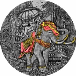 2022 - Around the World in 80 Days 150th Anniversary 3 oz Silver Coin 5$