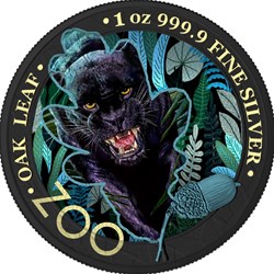 2019 5 Mark The Oak Leaf - Zoo Series - Black Panther 1 Oz Silver Coin