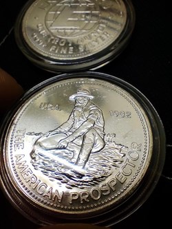 1982 Engelhard Prospector 1oz Silver Round – "E" Reverse