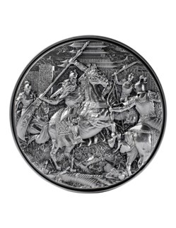 2022 - GUAN YU CROSSES 5 PASSES SLAYS 6 GENERALS 2 Oz Silver Coin 10000 CFA