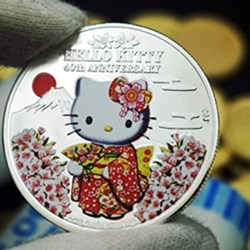 2014 - Hello Kitty standing 40th anniversary Silver coin Cook Island