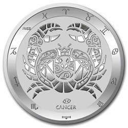 2022 Tokelau 1 oz .999 Silver $5 Zodiac Series: Cancer ~~ in Capsule