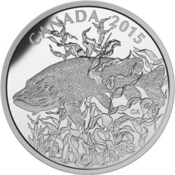 2015 $20 North American Sportfish: Northern Pike - Pure Silver Coin