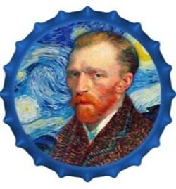 2022 - VAN GOGH Bottle Cap Shape Silver Coin 1000 Francs Chad
