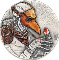 2021 Niue Plague Doctor High Relief Antiqued Silver Coin