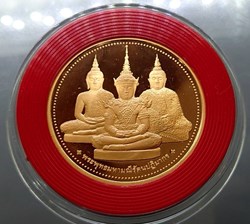 1995 - The Emerald Buddha amulet, 3 seasons, Polished copper size 4 cm.