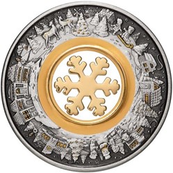 2021 Australian Christmas Wonderland 2oz Silver Antique Coin