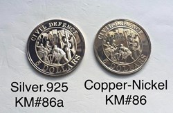 1991 Singapore $5 - Civil Defence ( Silver.925 & Copper-Nickel)