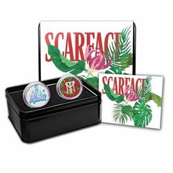 2023 - Scarface 40th Anniversary 2 Coin Set 2 Oz Silver Color Chad with Original Packaging