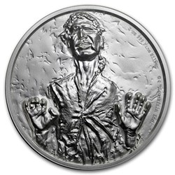 2017 Niue 2 oz Silver $5 Star Wars Han Solo Ultra High Relief