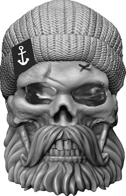 2023 Ghana Fisherman Skull Silver Plated 27.2g CN Coin - 2,000 Mintage