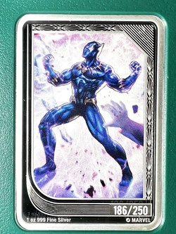 2023 - MARVEL mint Trading Coins BLACK PANTHER NZ Mint ONLY 186/250 Coins Limited Green
