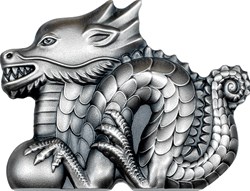 2024 Mongolia Lunar Great Silver Dragon 1oz Silver Antiqued Coin
