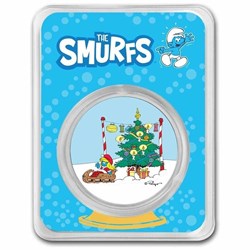 2023 - Smurfs Smurfs Smurfs Smurfets 1 Oz 999 Silver Colored Niue ST/BU