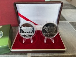 1997 Liberia $20 + $5 Year Of OX Silver & Nickel 2-Coin Set - 1oz Silver $20 + 1 Nickel $5