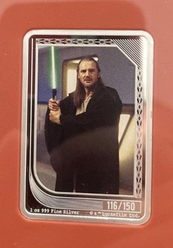 2023 - Qui-Gon Jinn Star Wars MINT Trading Coin -NIUE- 1 oz Silver $2 - #116/150