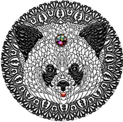 2021 - Panda Mandala Collection 2 oz Antique finish Silver Coin 5$ Niue