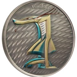 2023 - Windigo World of Cryptids 1 oz Antique finish Silver Coin 2$ Niue