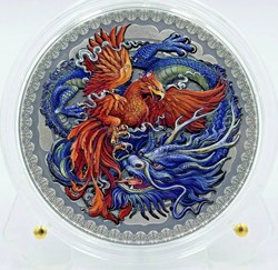 2021 - Phoenix and Dragon Oriental Culture Collection 50 g Silver Coin Ghana