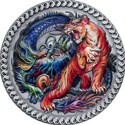 2022 - Tiger and Dragon Oriental Culture Collection Silver Coin Republic of Ghana