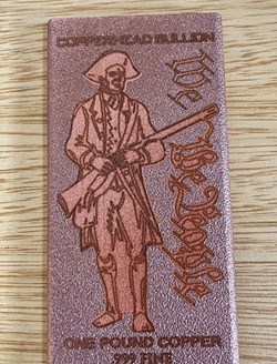 2022 - 1 Pound lb (16 oz) 2nd Second Amendment Copper Bullion Bar .999 Fine Patriotic