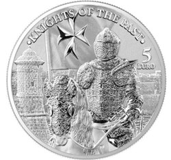 2023 - Malta Knights of the Past Silver 1 oz Silver 5 Euro Germania Mint with Original Packaging