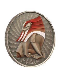 2023 - Sasquatch World of Cryptids 1 oz Antique finish Silver Coin 2$ Niue