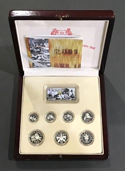 2001 Singapore 🇸🇬 Sterling Silver Proof Coin Set With Original Box And Coa,