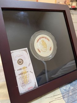 2004 Australia $8 Lunar Monkey Silver Coloured + Gilded Edition Coin - 5oz