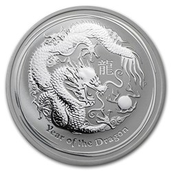 2012 Australian Lunar Dragon 1/2 oz Silver Coin Perth Mint 50 Cent Half Ounce