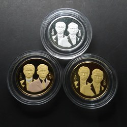 Gold plated 20 Baht coins, Commemorative ministry of Foreign Affairs, set of 3, jewelry work