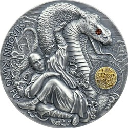 2022 - Shaolin Kung Fu Snake Martial Arts Styles 2 oz Silver Coin Niue