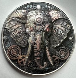 Magnificent Mechanical Elephant Genuine Silver Eagle 1oz .999 Silver Dollar Coin